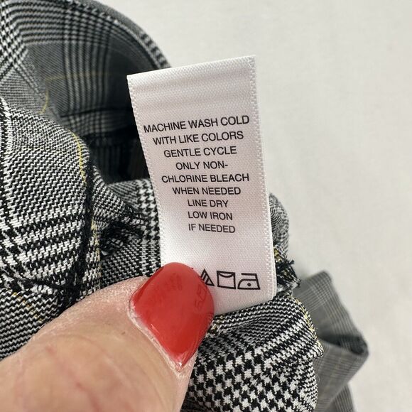 Counterparts Dress Pants Women Sz14P Gray Plaid Flat Front Stretch Straight Leg - Picture 9 of 11